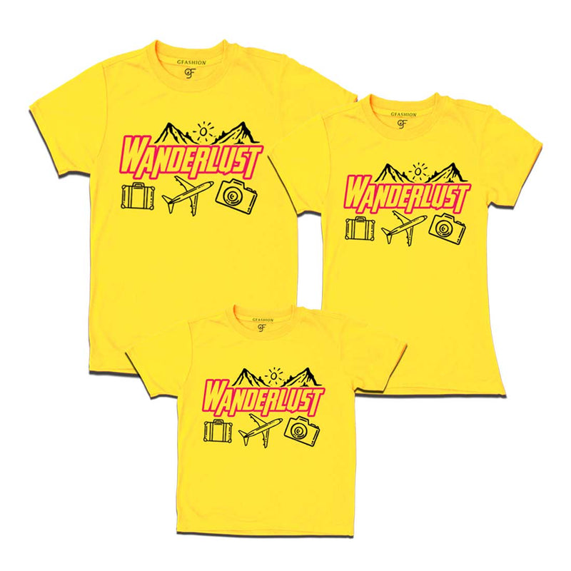 Wanderlust T-shirts for Dad Mom and Son in Yellow Color avilable @ gfashion.jpg