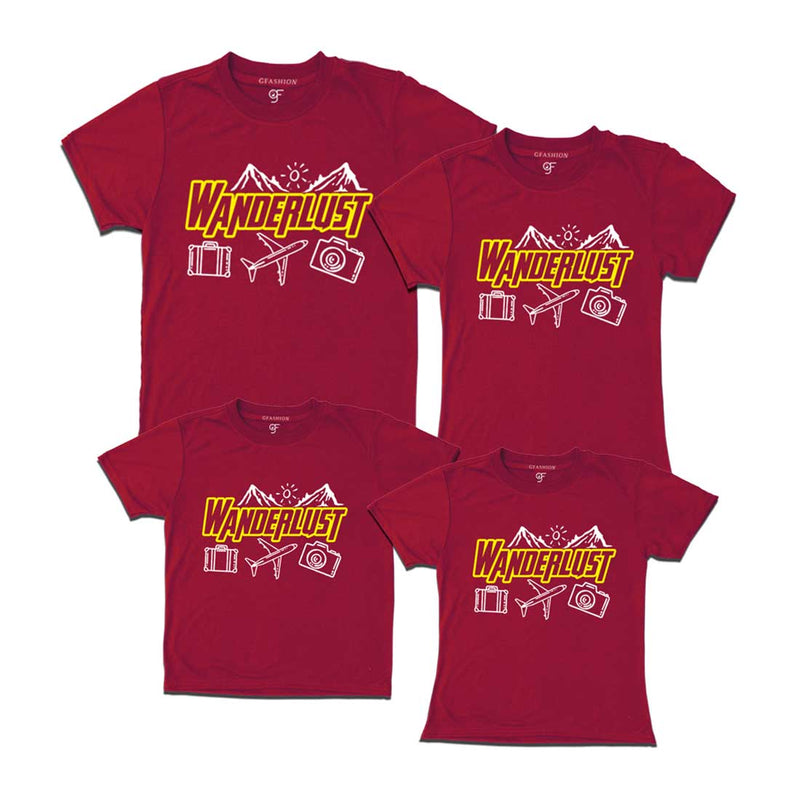 WanderLust T-shirts for Group in Maroon Color avilable @ gfashion.jpg