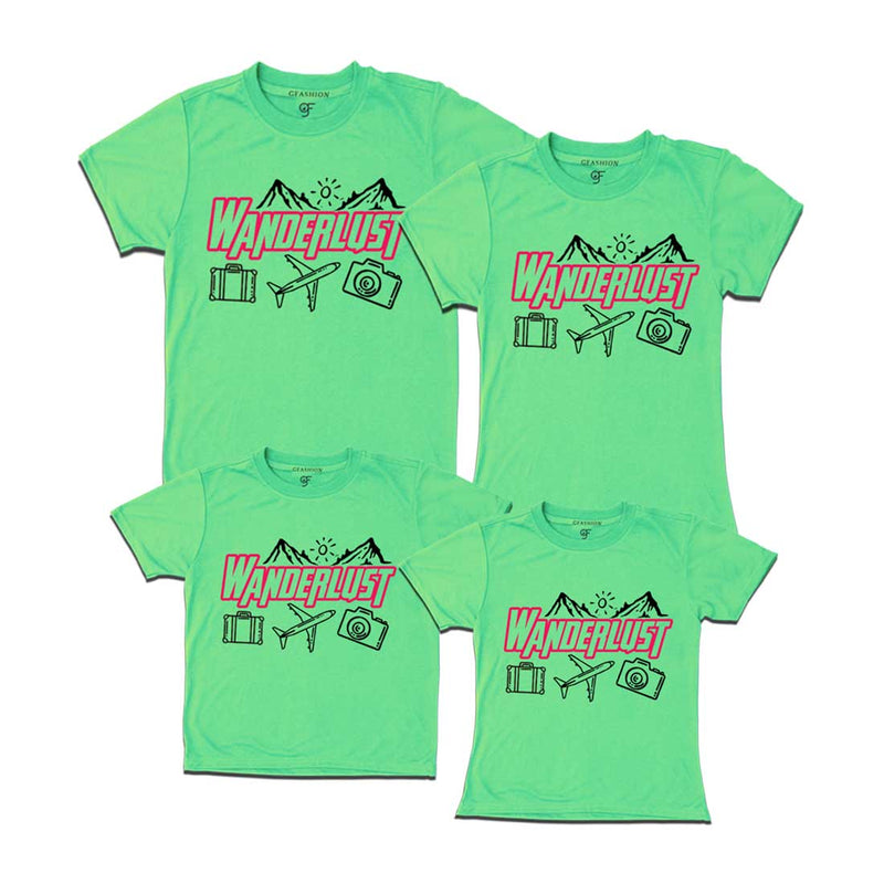 WanderLust T-shirts for Group in Pista Green Color avilable @ gfashion.jpg
