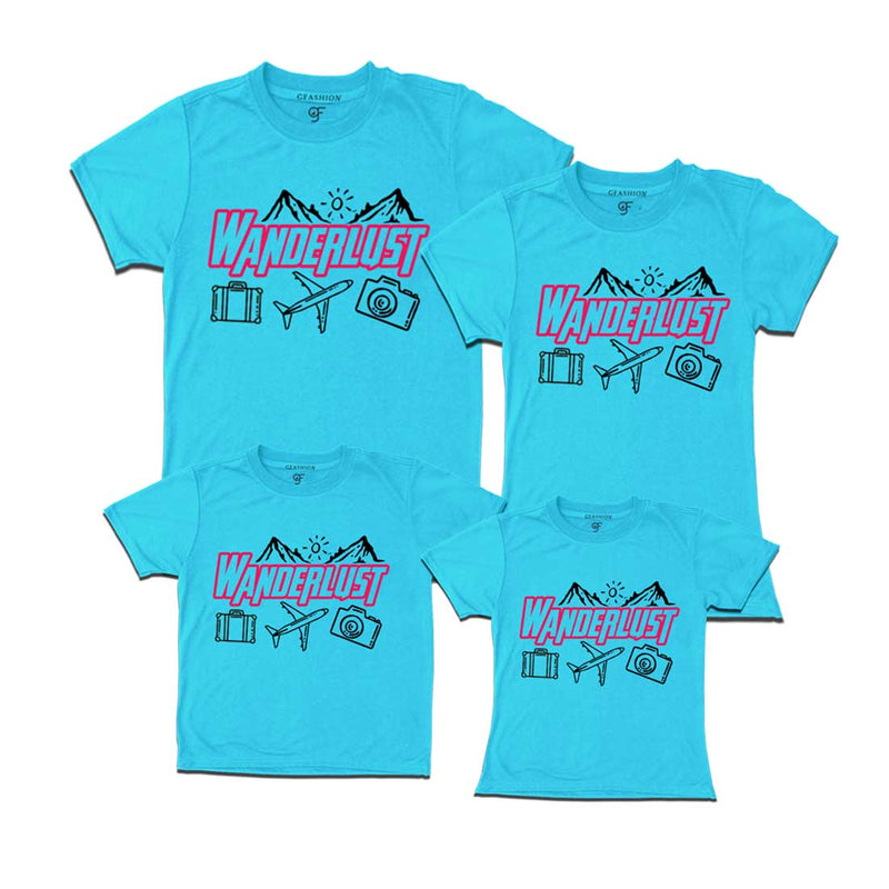WanderLust T-shirts for Group in Sky Blue Color avilable @ gfashion.jpg