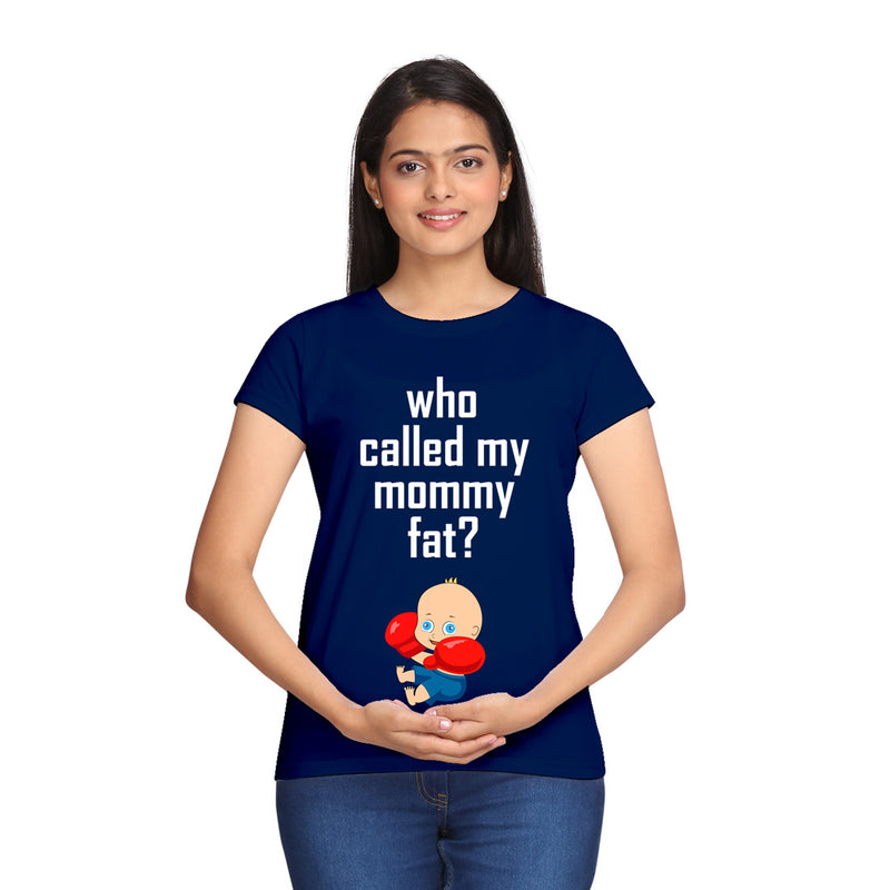 Who Called My Mommy Fat Funny Baby Maternity T-shirts in Navy Color  available @ gfashion.jpg