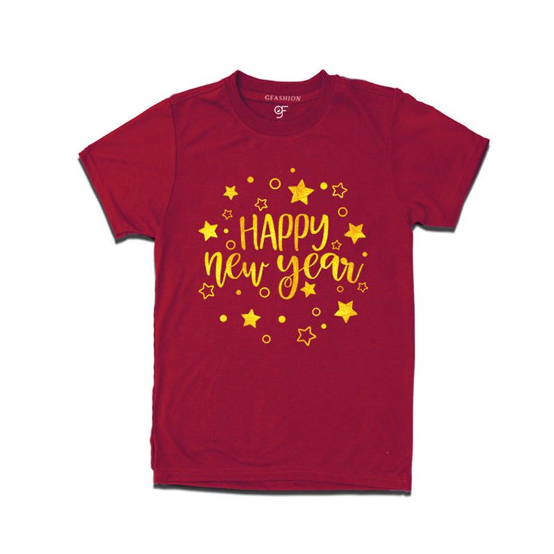 Wish You Happy New Year T-shirt for Men-Women-Boy-Girl in Maroon Color avilable @ gfashion.jpg