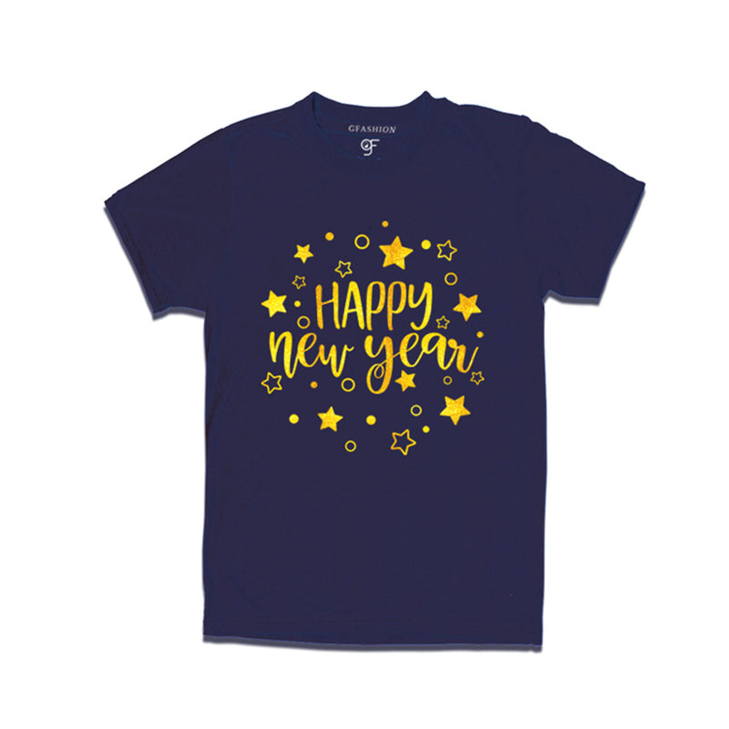 Wish You Happy New Year T-shirt for Men-Women-Boy-Girl in Navy Color avilable @ gfashion.jpg