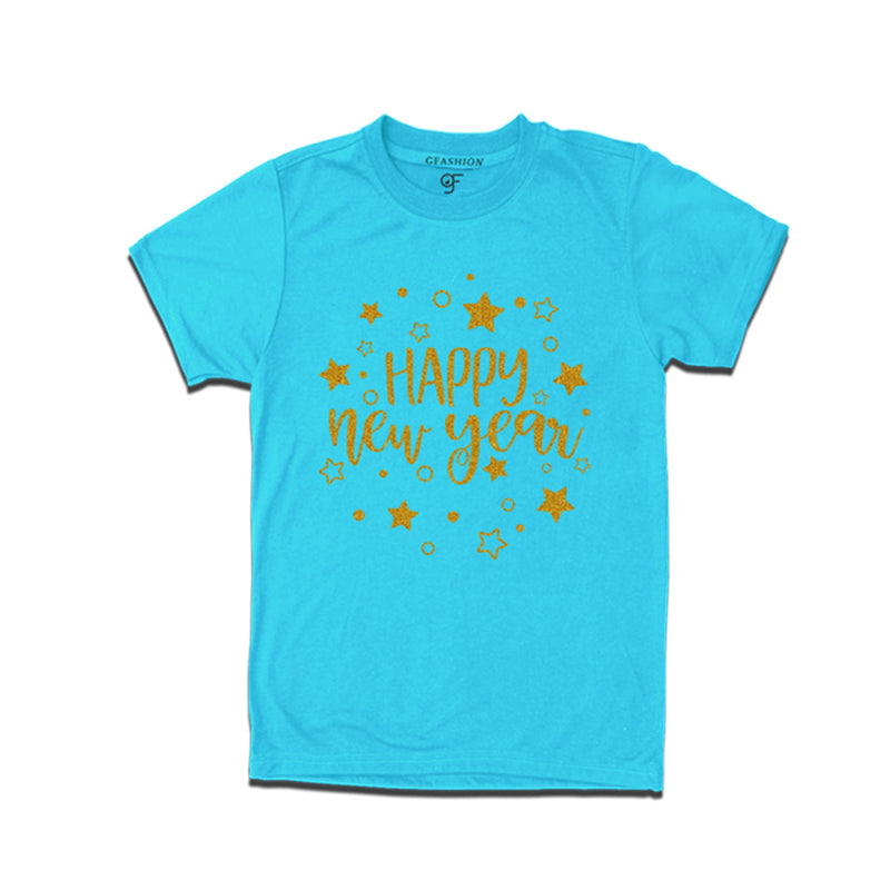 Wish You Happy New Year T-shirt for Men-Women-Boy-Girl in Sky Blue Color avilable @ gfashion.jpg