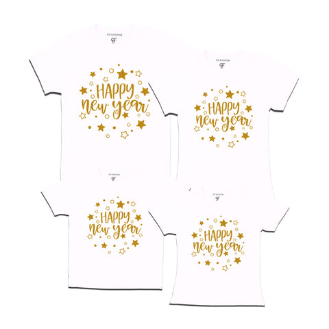 Wish You Happy New Year T-shirts for Family-Friends-Group in White Color avilable @ gfashion.jpg