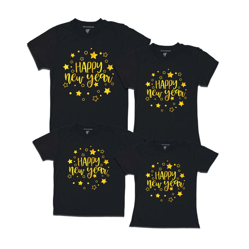 Wish You Happy New Year T-shirts for Family in Black Color avilable @ gfashion.jpg