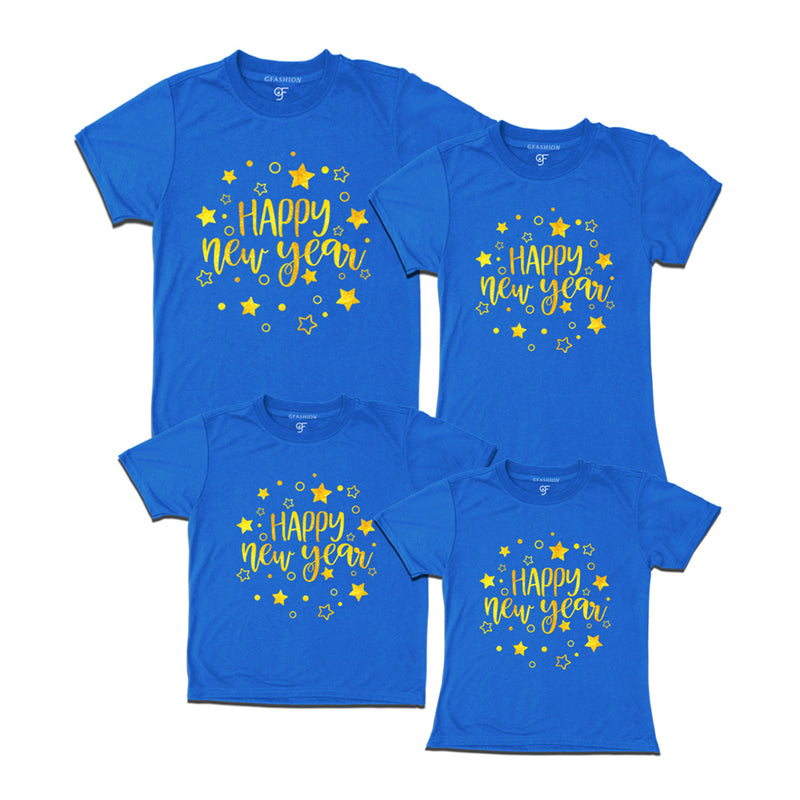 Wish You Happy New Year T-shirts for Family in Blue Color avilable @ gfashion.jpg