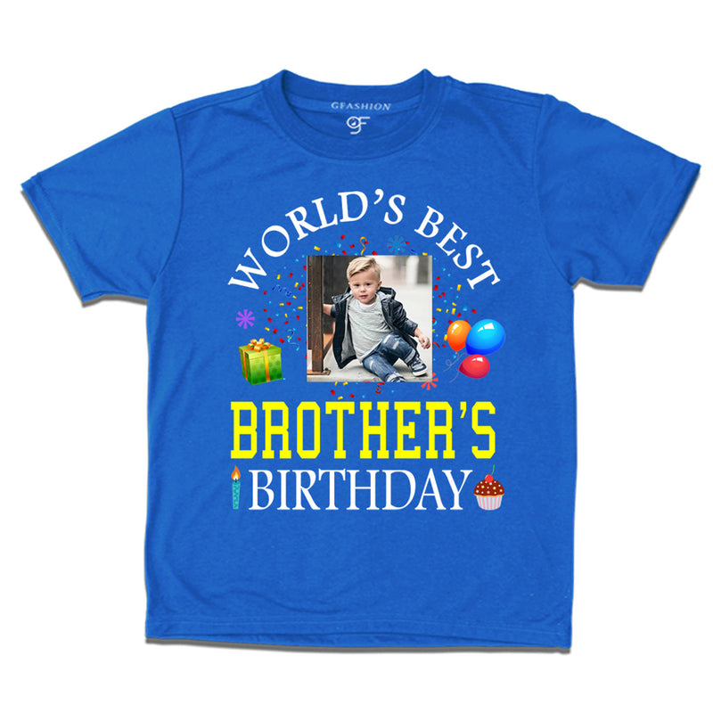 World's Best Brother's Birthday Photo T-shirt in Blue Color available @ gfashion.jpg