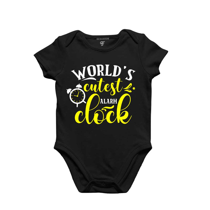 World's Cutest Alarm Clock-Baby Bodysuit or Rompers or Onesie in Black Color available @ gfashion.jpg