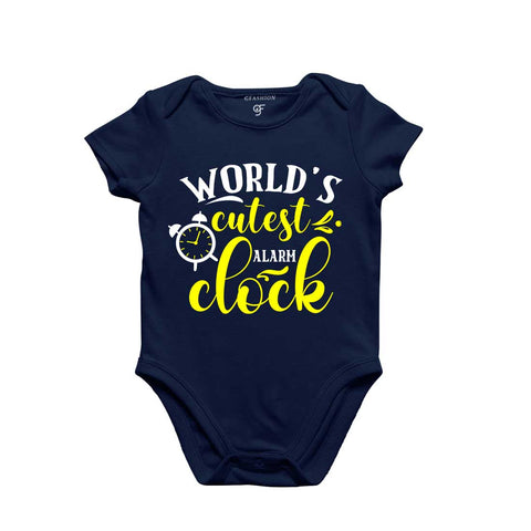 World's Cutest Alarm Clock-Baby Bodysuit or Rompers or Onesie in Navy Color available @ gfashion.jpg