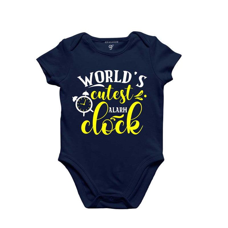 World's Cutest Alarm Clock-Baby Bodysuit or Rompers or Onesie in Navy Color available @ gfashion.jpg