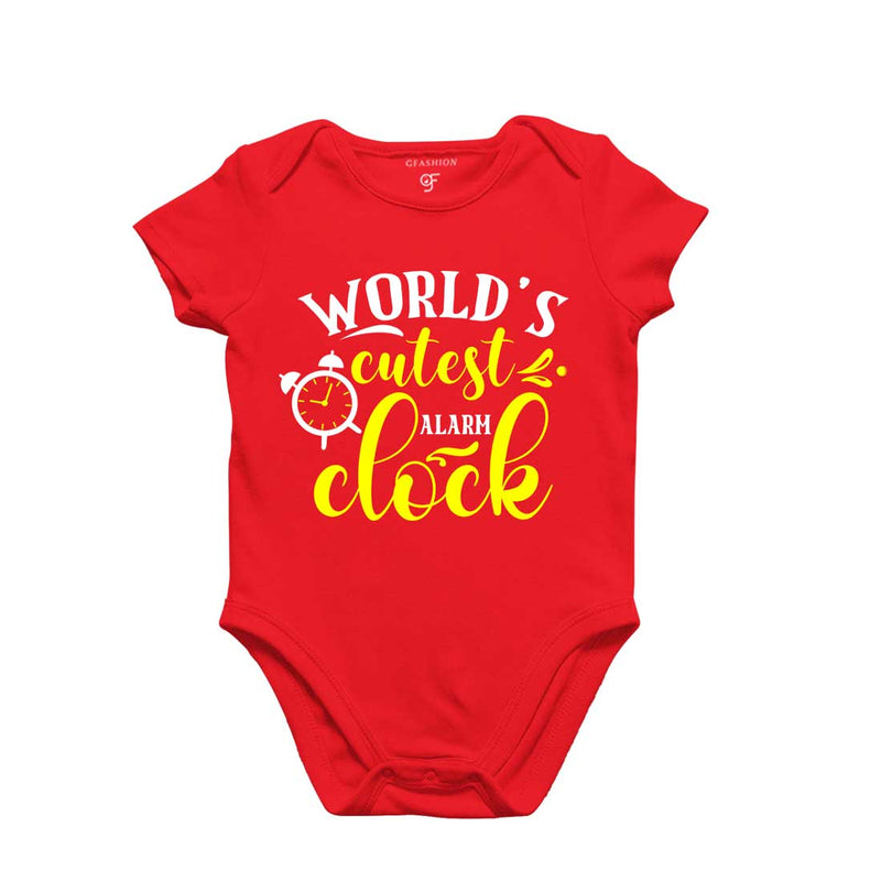 World's Cutest Alarm Clock-Baby Bodysuit or Rompers or Onesie in Red Color available @ gfashion.jpg