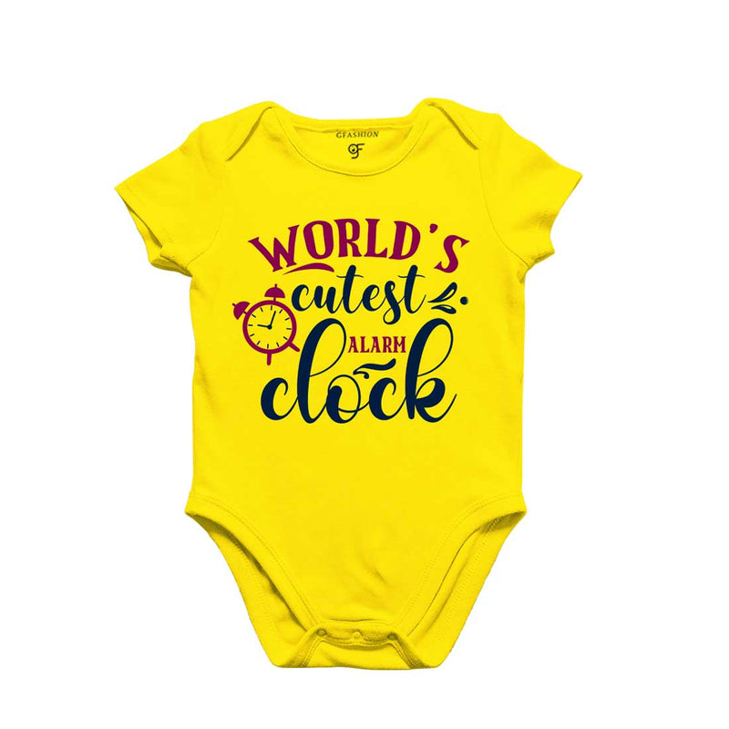 World's Cutest Alarm Clock-Baby Bodysuit or Rompers or Onesie in Yellow Color available @ gfashion.jpg