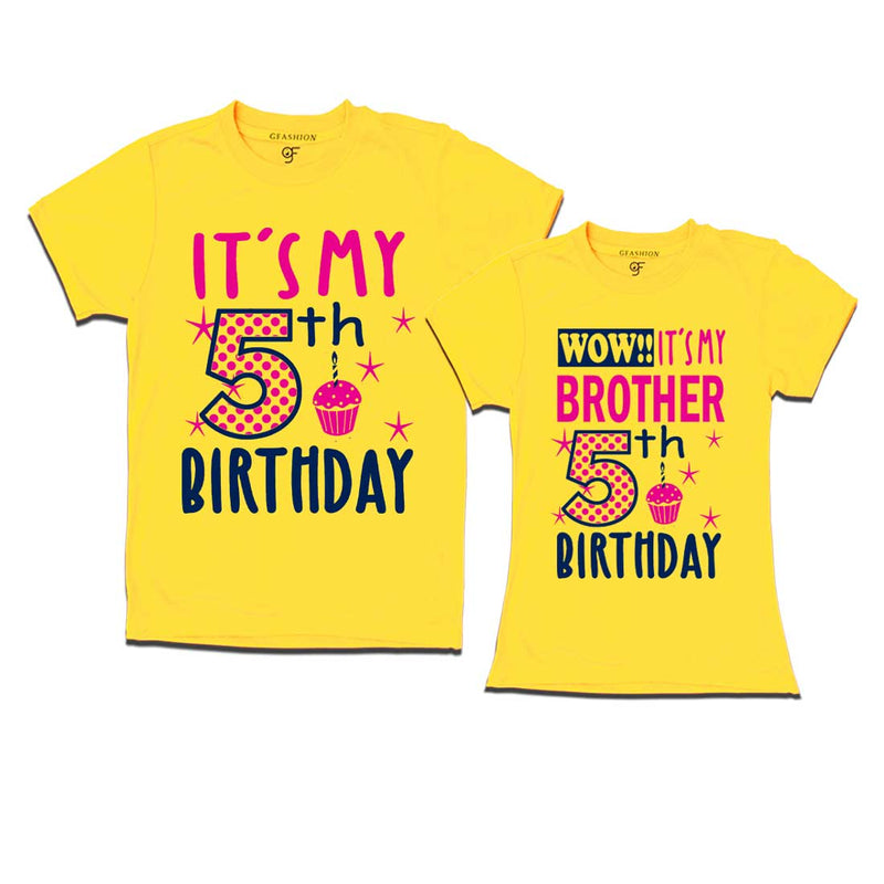 Wow It's My Brother 5th Birthday T-Shirts Combo