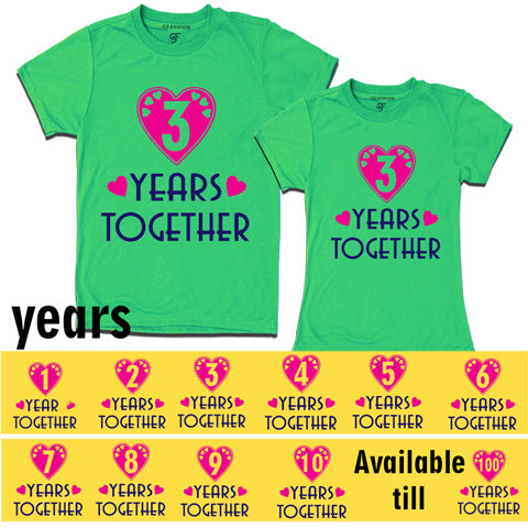 anniversary custom couple t shirts-Years Together-1-2-3-4-5-6-7-8-9-10 and till 100