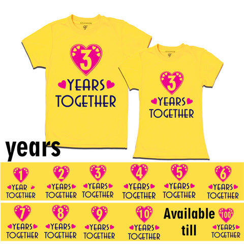 anniversary custom couple t shirts-Years Together-1-2-3-4-5-6-7-8-9-10 and till 100