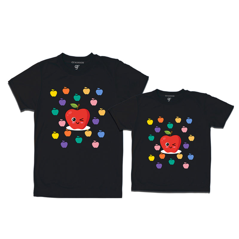apple t shirts for dad and Son in Black Color available @ gfashion.jpg