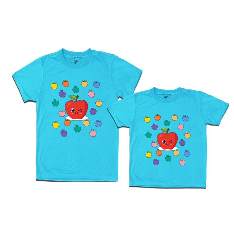 apple t shirts for dad and Son in Sky Blue Color available @ gfashion.jpg