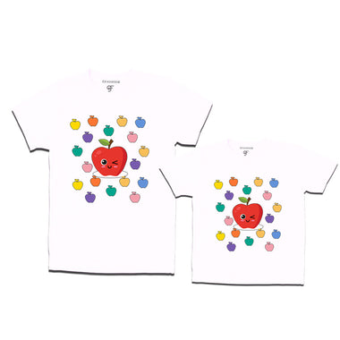 apple t shirts for dad and Son in White Color available @ gfashion.jpg