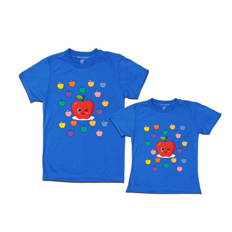 apple t shirts for dad and daughter in Blue Color available @ gfashion.jpg