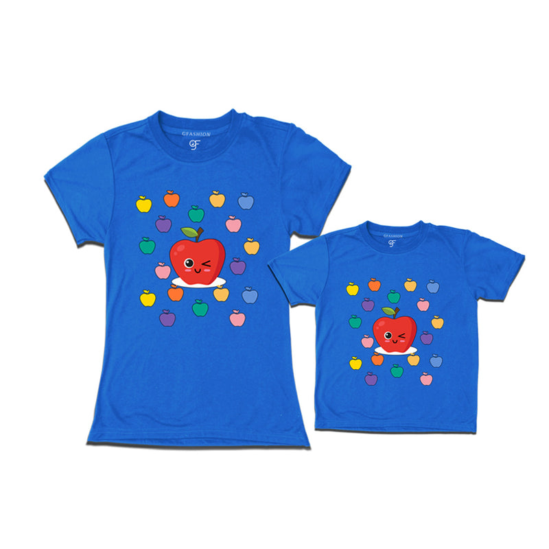 apple t shirts for mom and Son in Blue Color available @ gfashion.jpg
