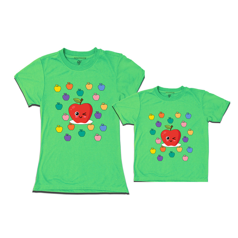 apple t shirts for mom and Son in Pista Green Color available @ gfashion.jpg
