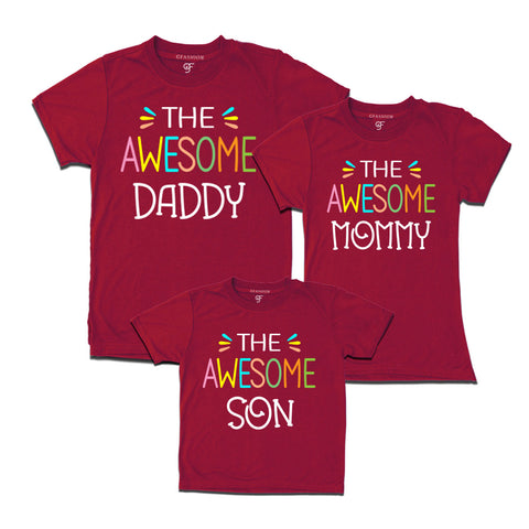 Awesome dad-mom-son Tees