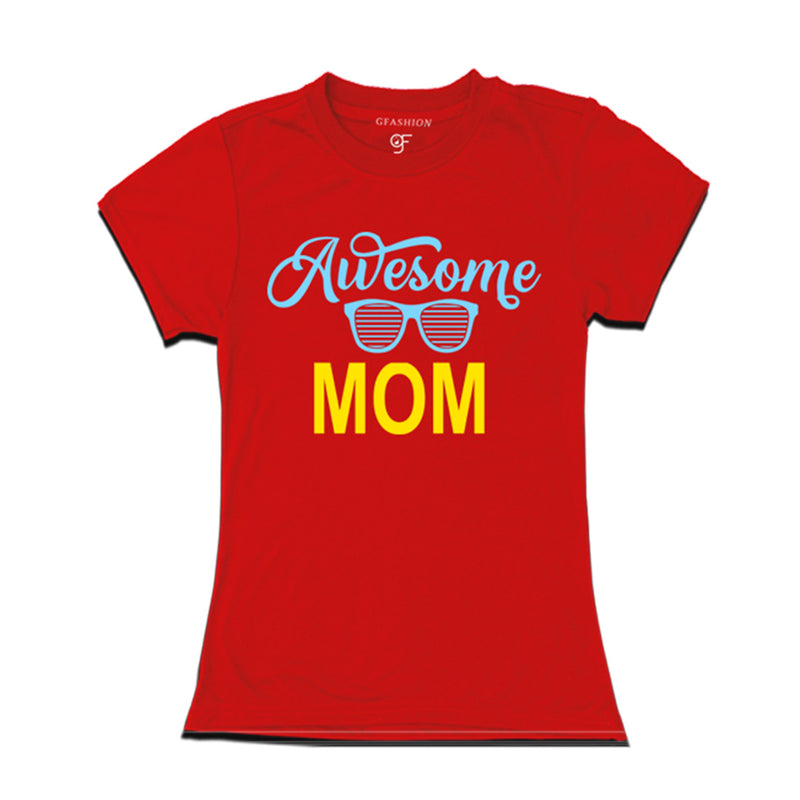Awesome mom t-shirts-Red