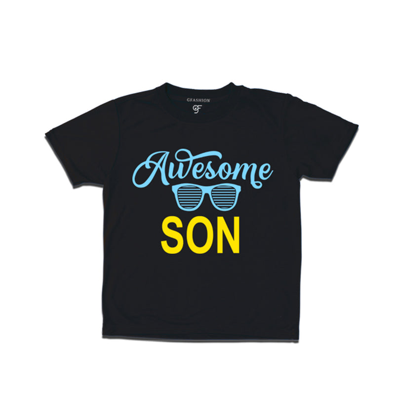 Awesome Son Printed T-shirts For Boys-Black