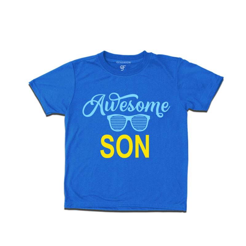 Awesome Son Printed T-shirts For Boys-Blue