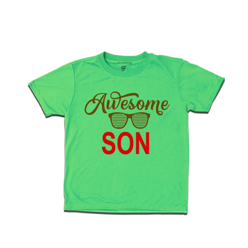 Awesome Son Printed T-shirts For Boys-Pista green