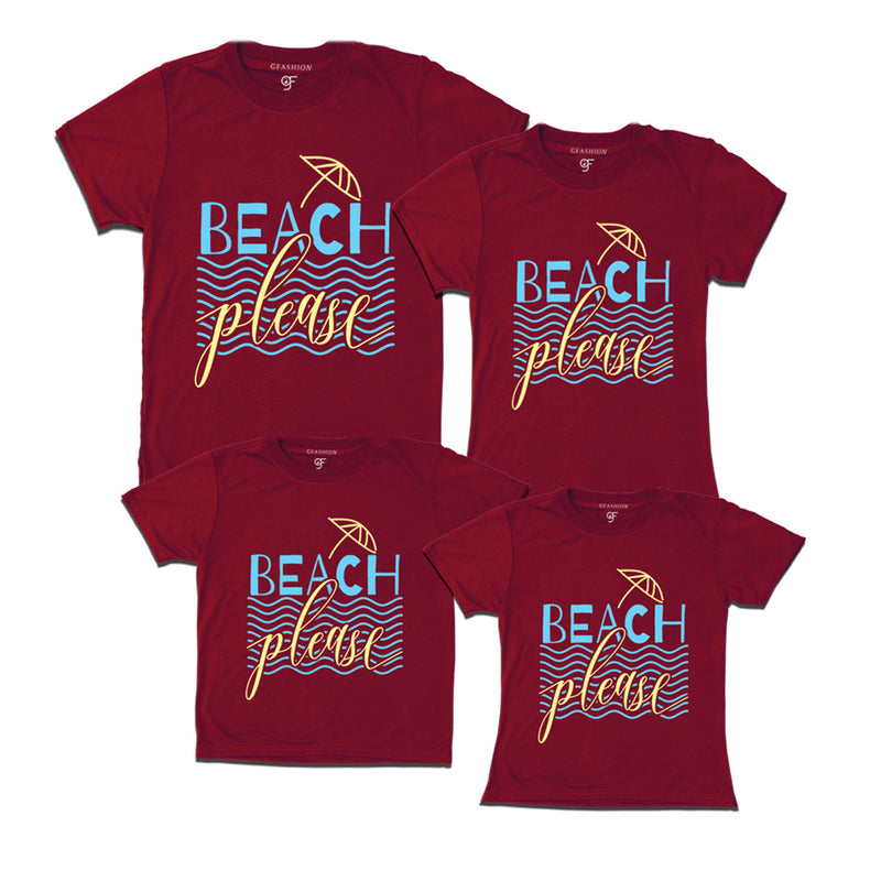 Beach Please-Vacation T-shirts for Family-maroon