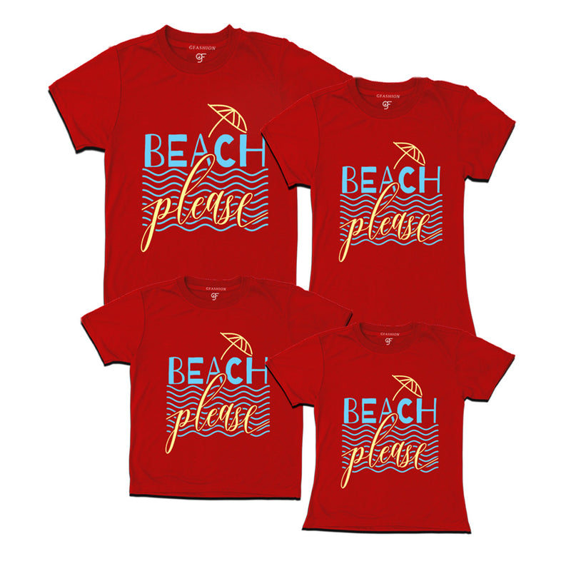 Beach Please-Vacation T-shirts for Family-red