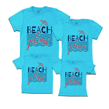 Beach Please-Vacation T-shirts for Family-sky blue