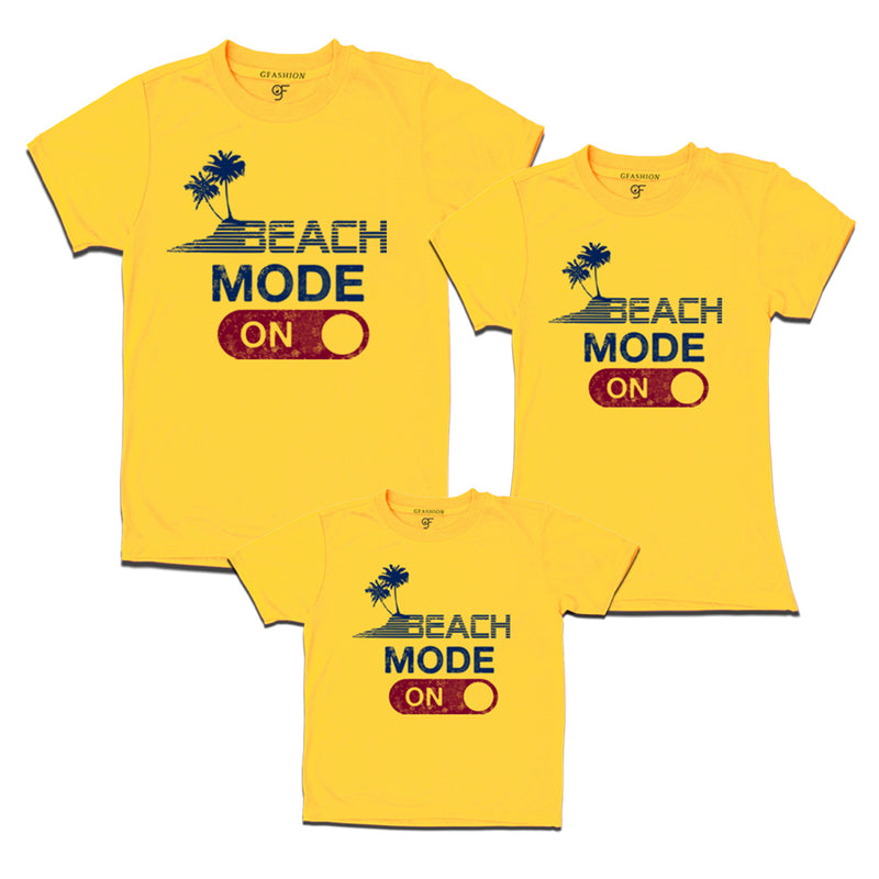beach mode t-shirt for matching family set of dad mom and girl