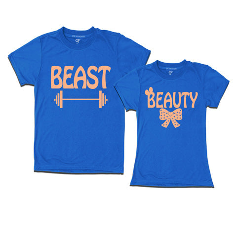Beast Beauty-Couple T-shirts-gfashion-blue