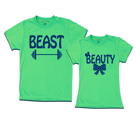 Beast Beauty-Couple T-shirts-gfashion-pistagreen