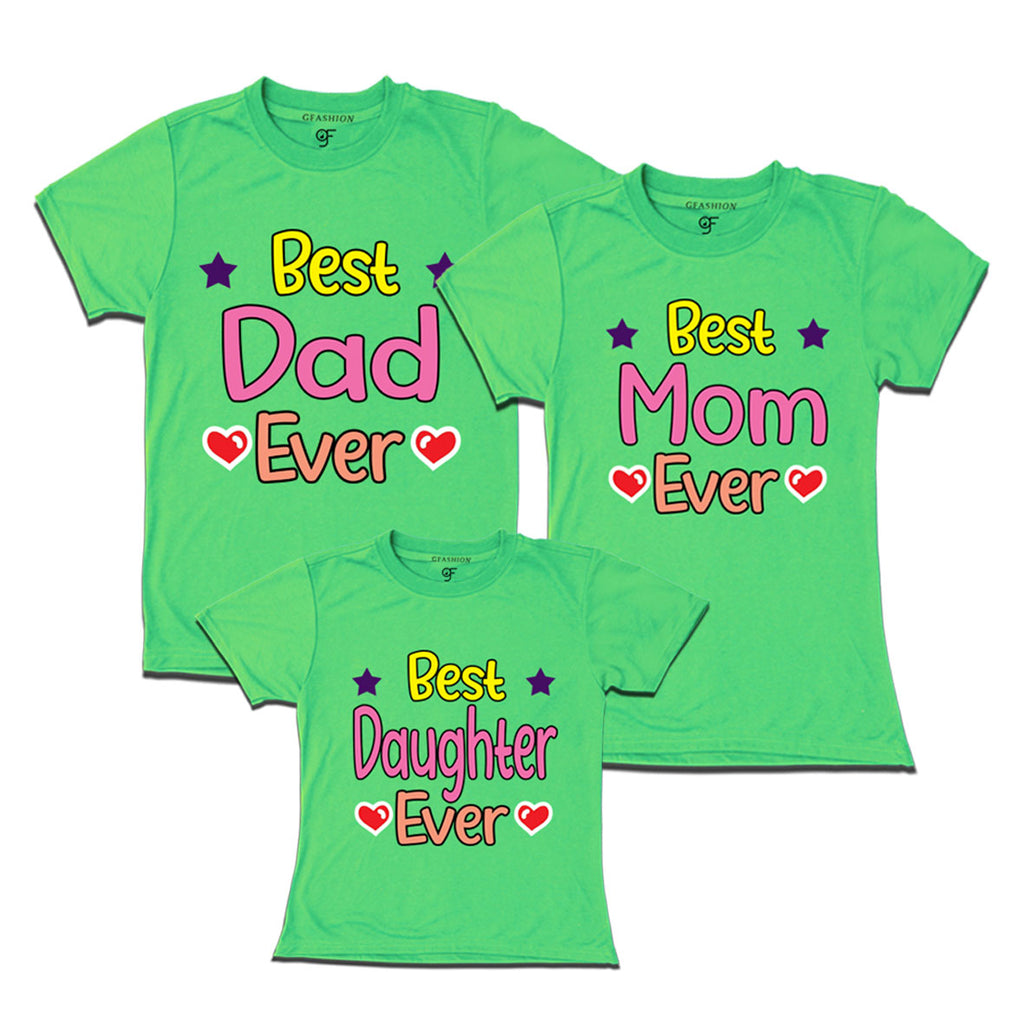 best family t shirts set of 3 for dad mom daughter