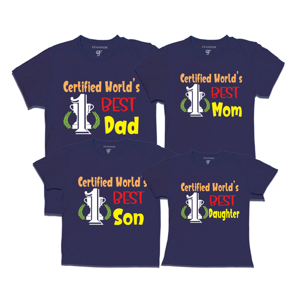 Certified Best Dad mom son daughter family tshirts @ gfashion india