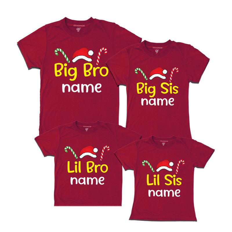 siblings T-shirts For Christmas Name customize