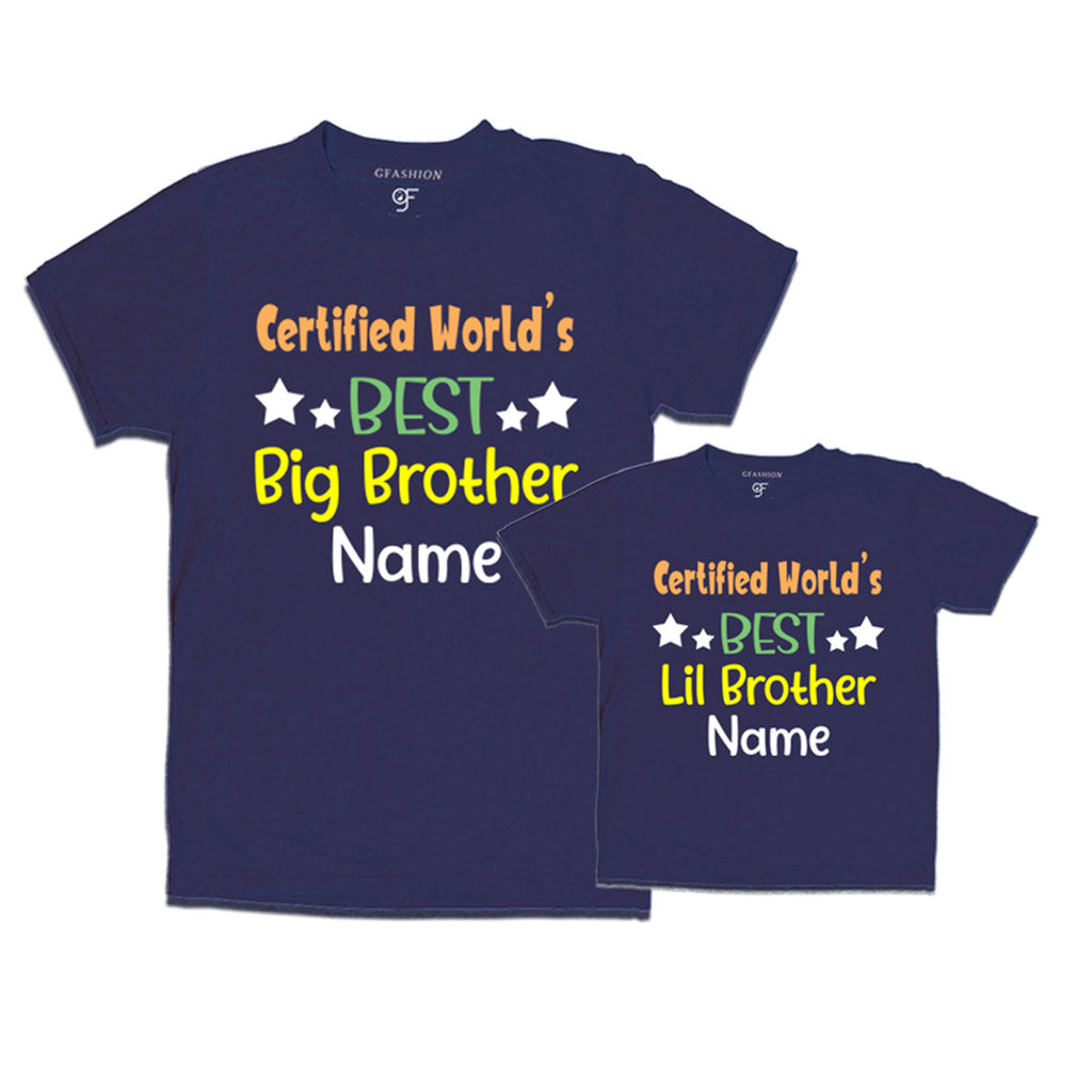 Certified World's Best Big Bro-Lil Bro T-shirts