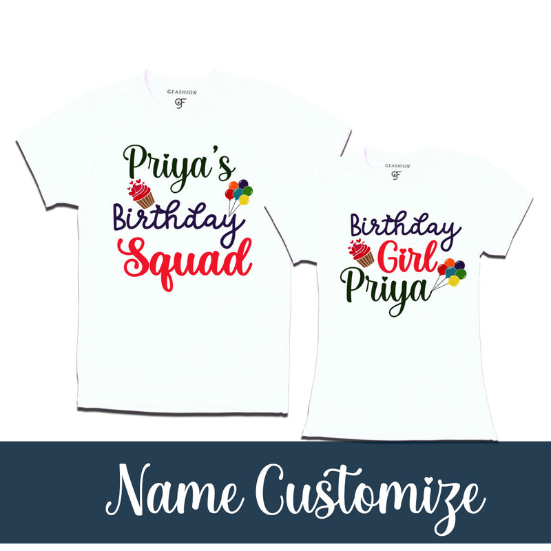 Birthday Girl T-shirts With Name Customize