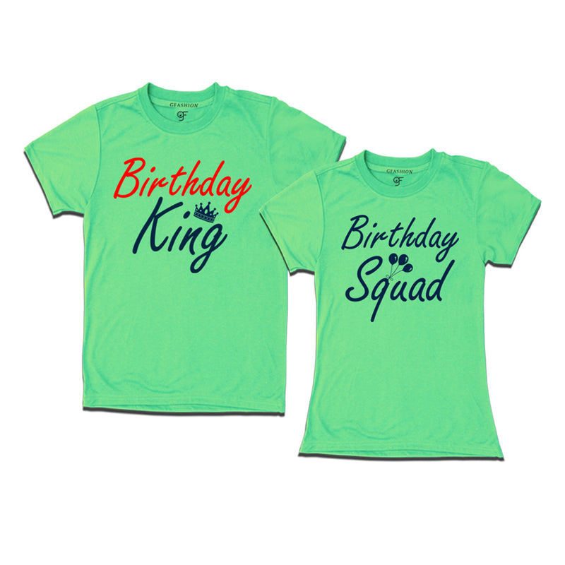 Birthday King-Birthday Squad couple t shirts