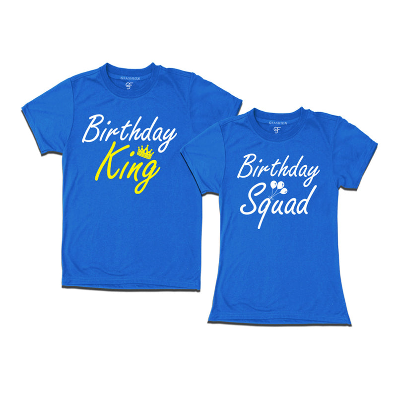 Birthday King-Birthday Squad couple t shirts