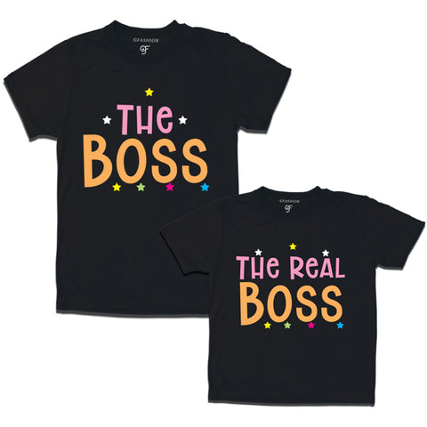 matching t-shirt for dad and son boss real boss