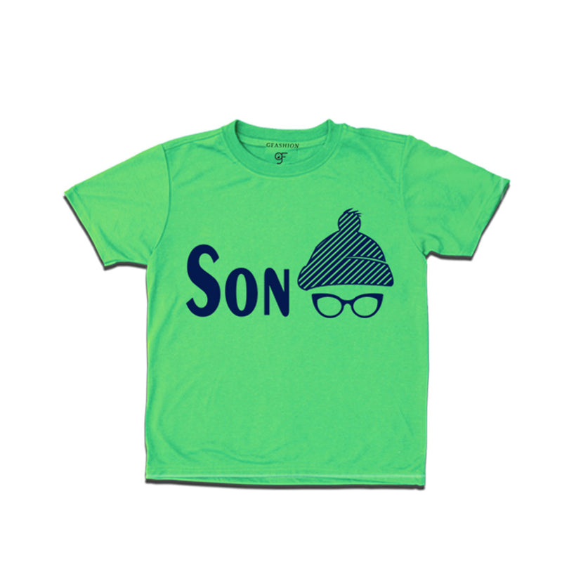 boy's-t-shirts-with-son-and-cap-sun-glass--printed-design-for-father's-day-and-papa's-birthday-@-gfashion-india-online-store-Pista Green