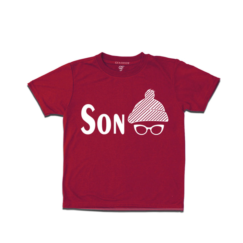 boy's-t-shirts-with-son-and-cap-sun-glass--printed-design-for-father's-day-and-papa's-birthday-@-gfashion-india-online-store-Maroon