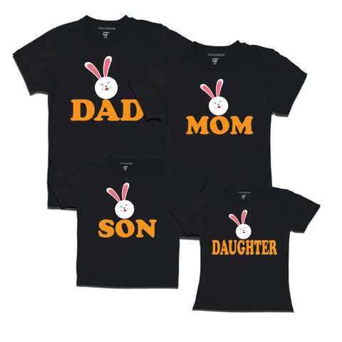 Daddy mommy son daughter bunny t shirts