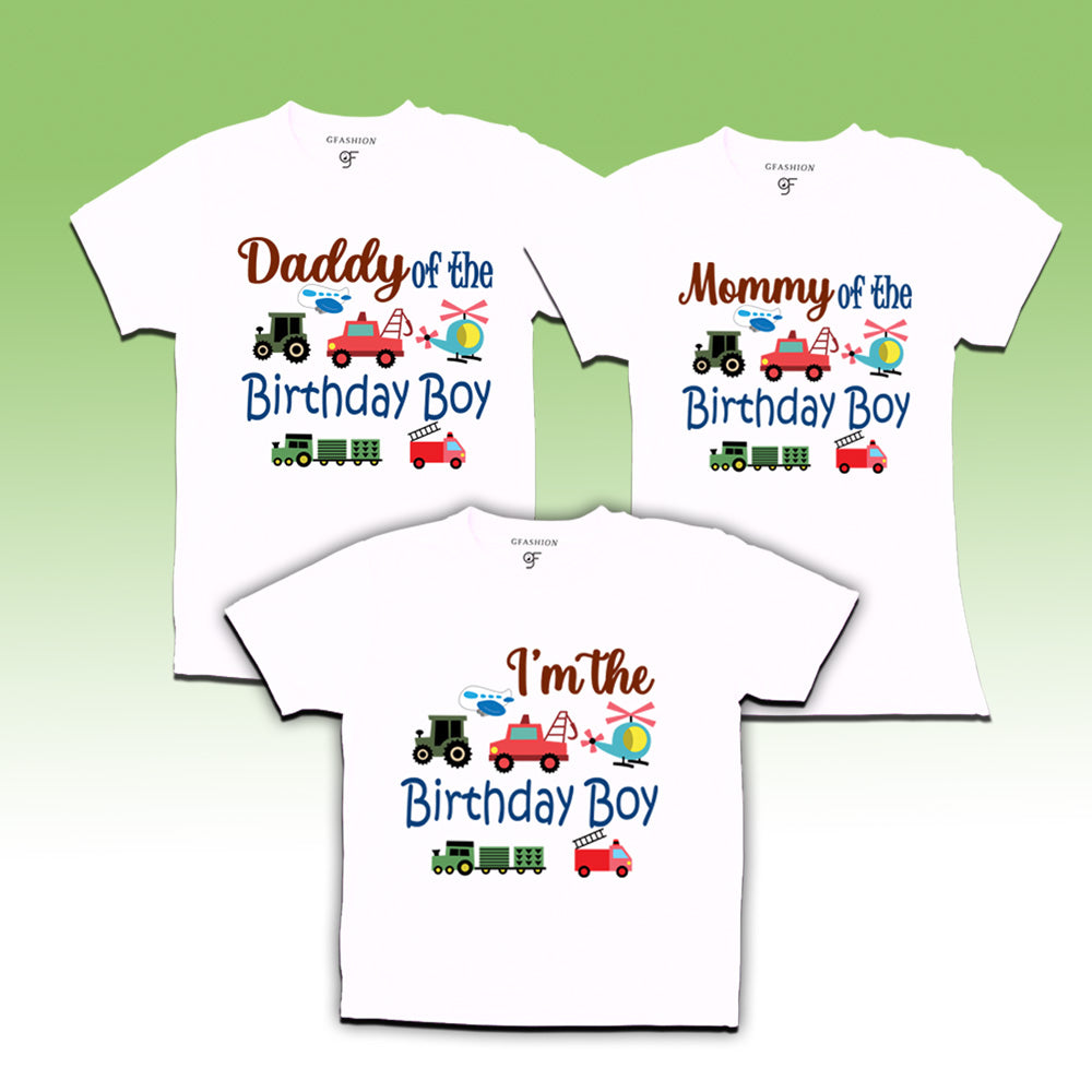 i am the birthday boy and dad of-mom of birthday boy t shirts