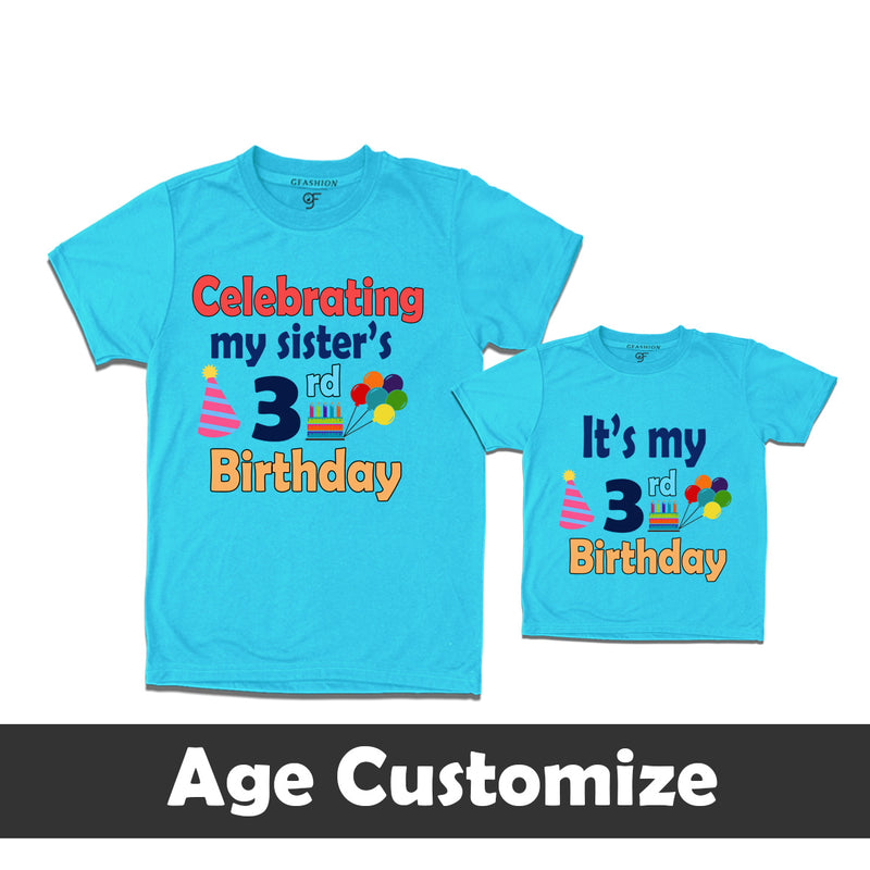 it's my 3rd birthday-siblings t shirts-age customize
